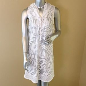 Dotti Palm Pattern Hooded Swim Coverup